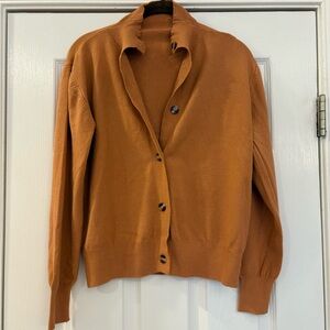 NWT Sophie Brand Rusty Brown Button-Up Cardigan
